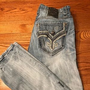 Men’s Rock Revival Phoenix Straight Jeans Size 33